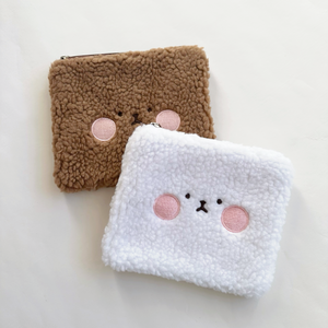 モコモコ刺繍ポーチ